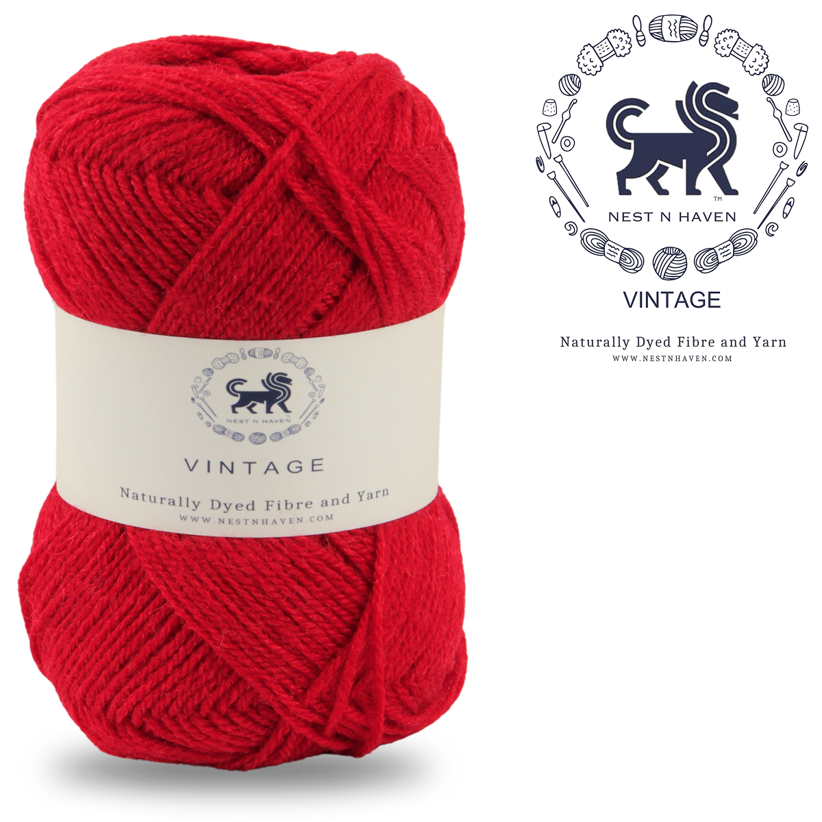 Acrowools Vintage, Hand Knitting and Crochet Yarn (100 gram) - Red
