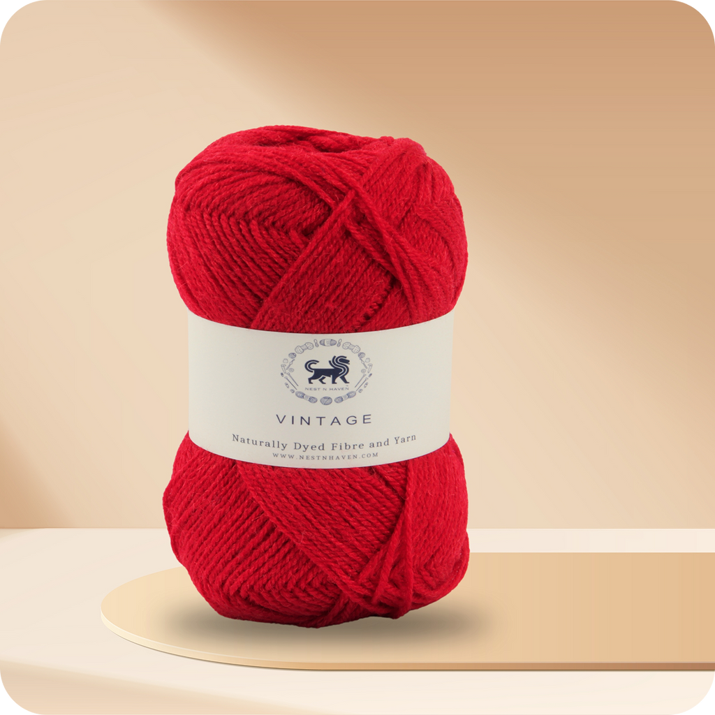 Acrowools Vintage, Hand Knitting and Crochet Yarn (100 gram) - Red