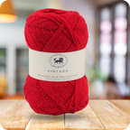 Acrowools Vintage, Hand Knitting and Crochet Yarn (100 gram) - Red