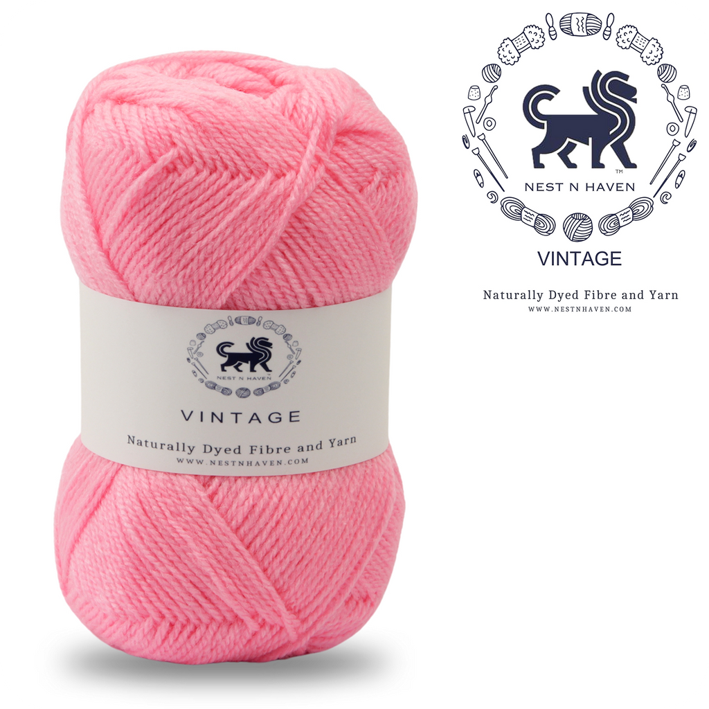 Acrowools Vintage, Hand Knitting and Crochet Yarn (100 gram) - Pink