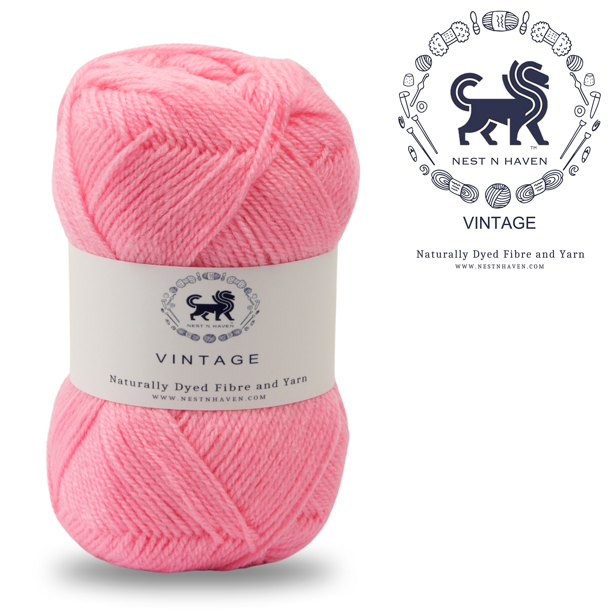 Acrowools Vintage, Hand Knitting and Crochet Yarn (100 gram) - Pink