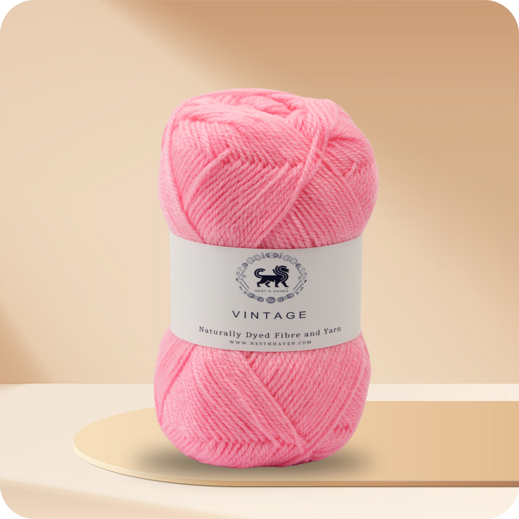 Acrowools Vintage, Hand Knitting and Crochet Yarn (100 gram) - Pink