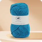 Acrowools Vintage, Hand Knitting and Crochet Yarn (100 gram) - Blue