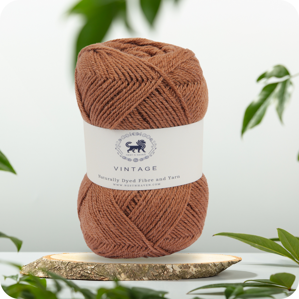 Acrowools Vintage, Hand Knitting and Crochet Yarn (100 gram) - Light Brown