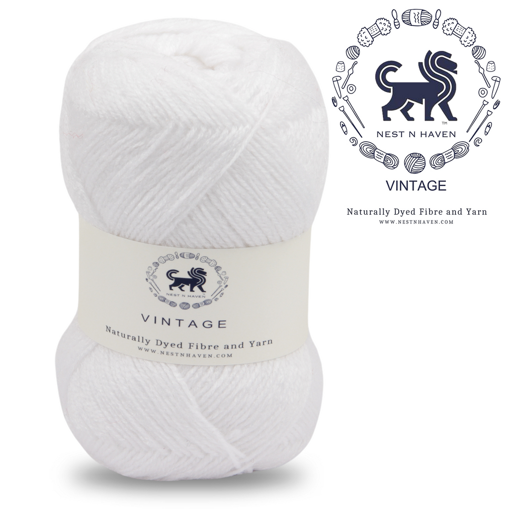 Acrowools Vintage, Hand Knitting and Crochet Yarn (100 gram) - White