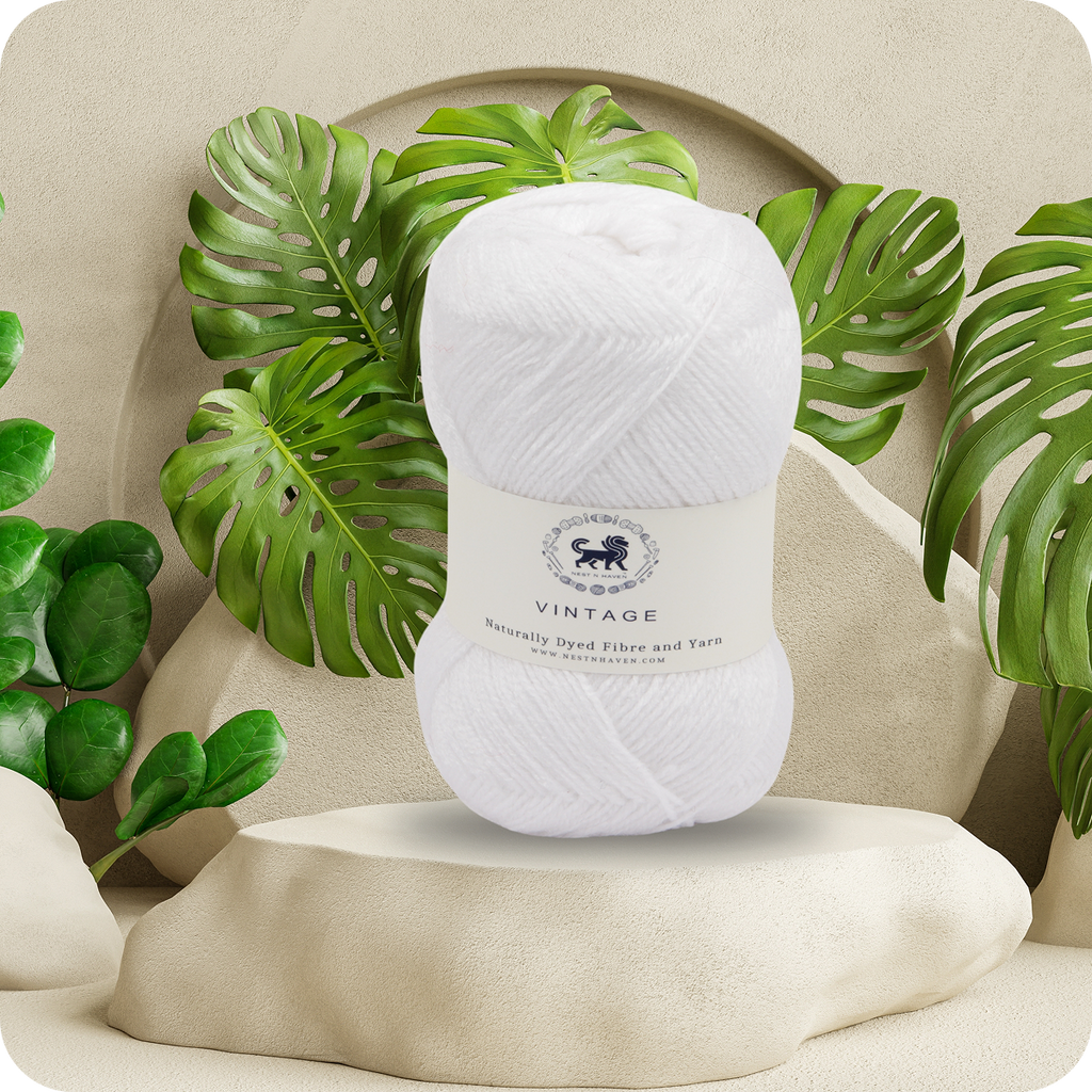 Acrowools Vintage, Hand Knitting and Crochet Yarn (100 gram) - White