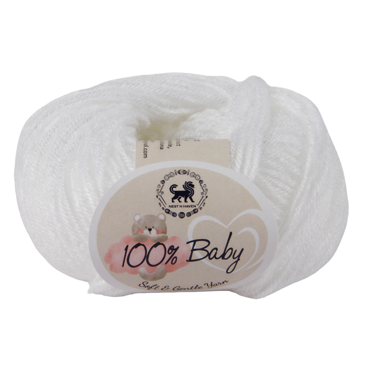Baby  Yarn  pack of 6 (25gms x 6) 150 gram -  White