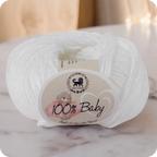 Baby  Yarn  pack of 6 (25gms x 6) 150 gram -  White