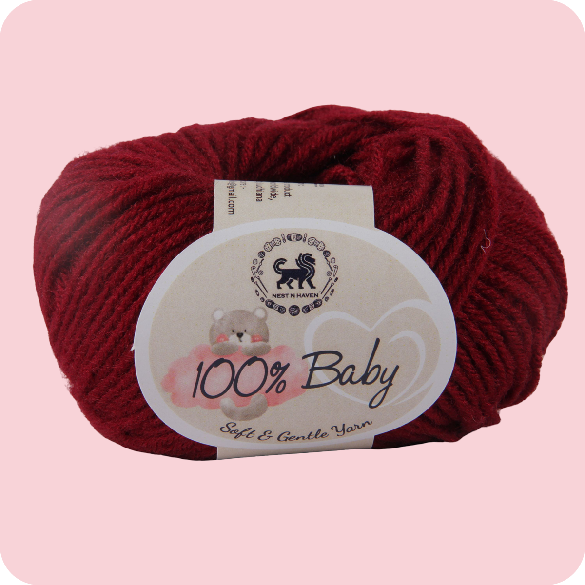 Baby  Yarn  pack of 6 (25gms x 6) 150 gram -  Wine