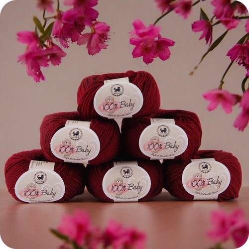 Baby  Yarn  pack of 6 (25gms x 6) 150 gram -  Wine