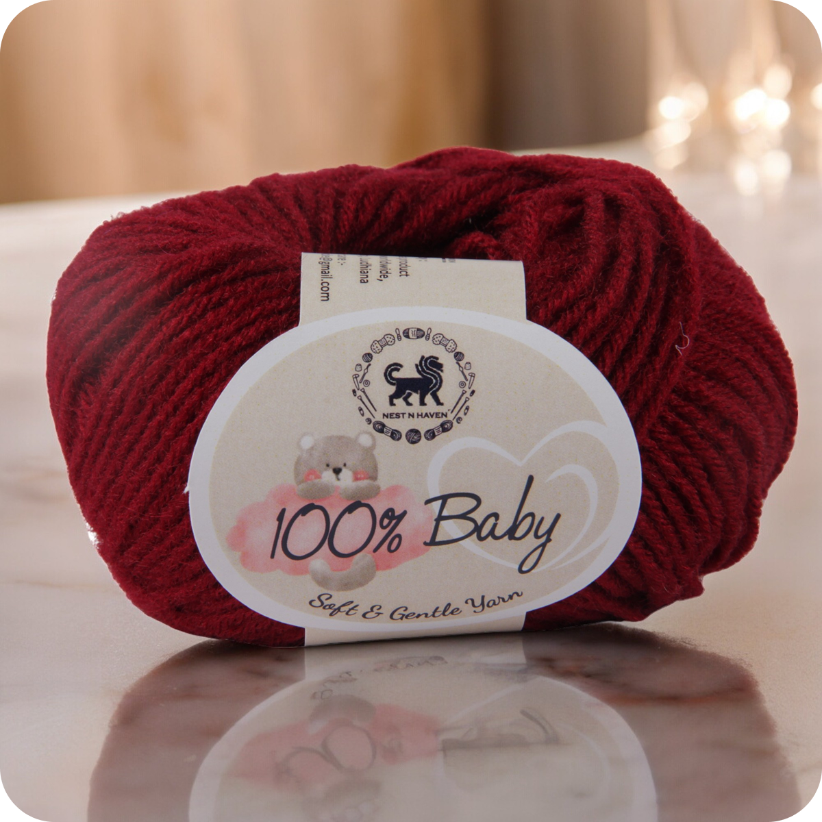 Baby  Yarn  pack of 6 (25gms x 6) 150 gram -  Wine