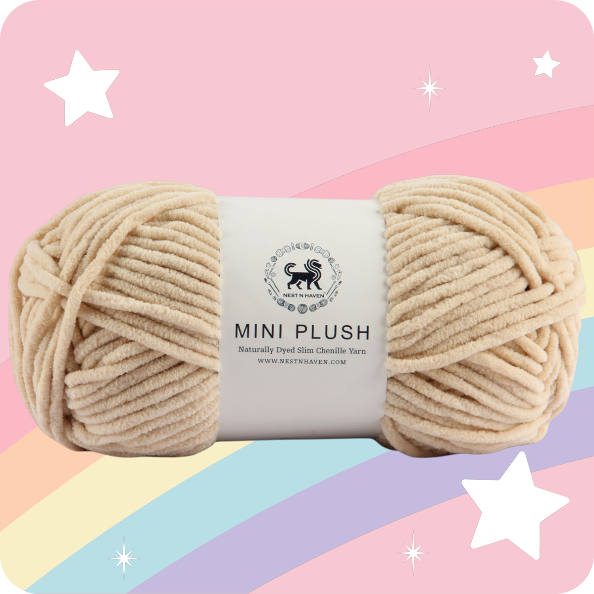 MINI Plush Chenille Yarn (100 gram) - Beige