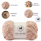 Ice Velvet Yarn, Chenille Supersoft Hand Knitting yarn Ball: (100 Gram) Beige