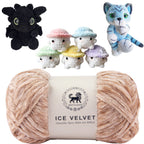 Ice Velvet Yarn, Chenille Supersoft Hand Knitting yarn Ball: (100 Gram) Beige