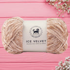 Ice Velvet Yarn, Chenille Supersoft Hand Knitting yarn Ball: (100 Gram) Beige
