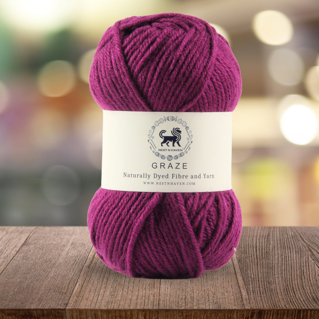Graze Hand Knitting and Crochet Bulky Yarn (100 gram) - Berry Purple