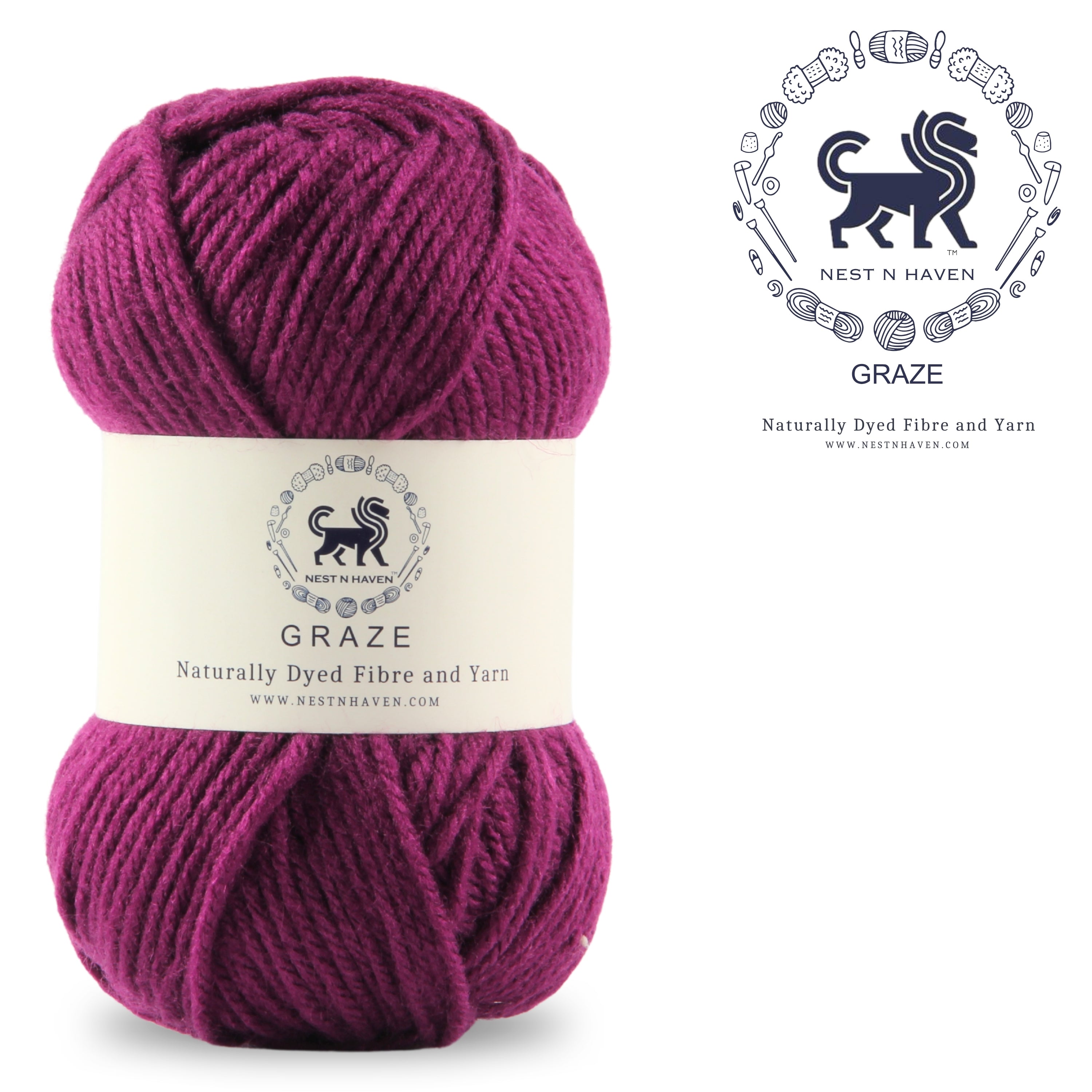 Graze Hand Knitting and Crochet Bulky Yarn (100 gram) - Berry Purple