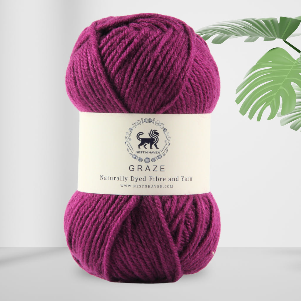 Graze Hand Knitting and Crochet Bulky Yarn (100 gram) - Berry Purple