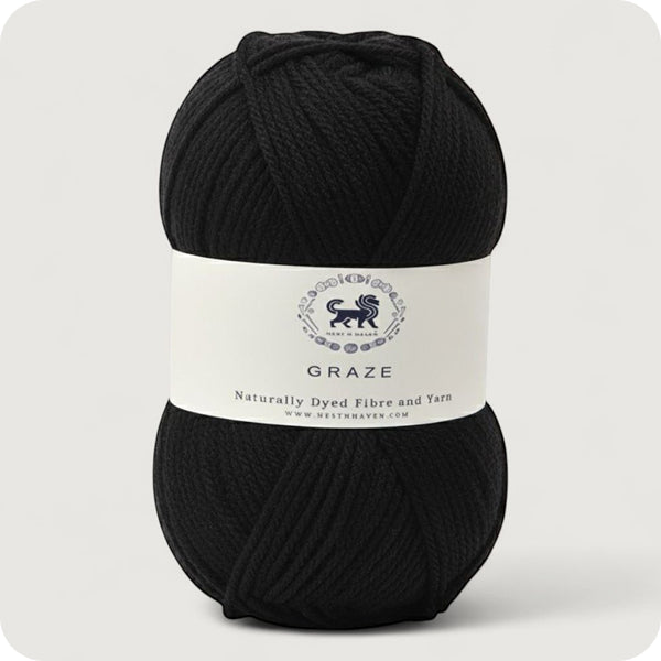 Graze Hand Knitting and Crochet Bulky Yarn (100 gram) - Black