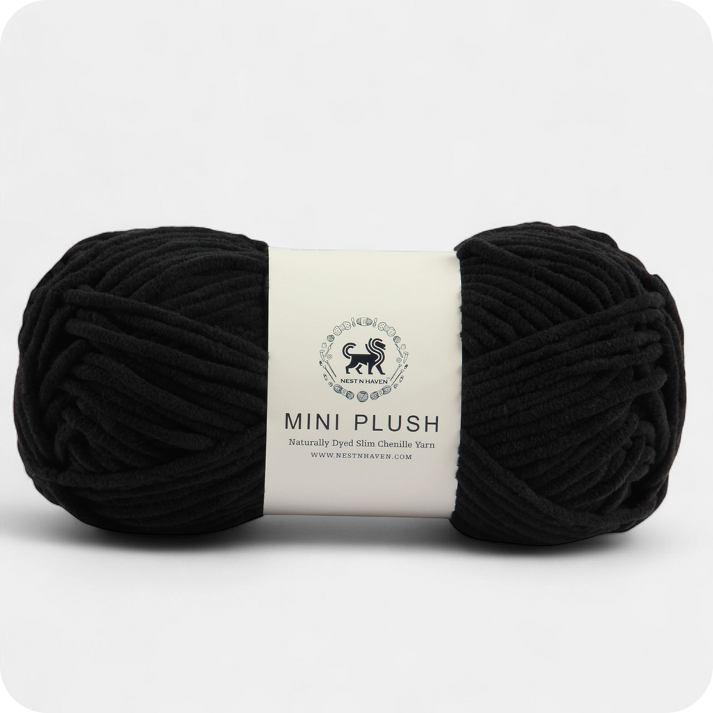 MINI Plush Chenille Yarn (100 gram) - Black