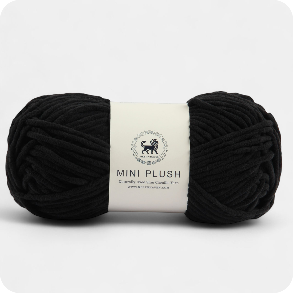 MINI Plush Chenille Yarn (100 gram) - Black