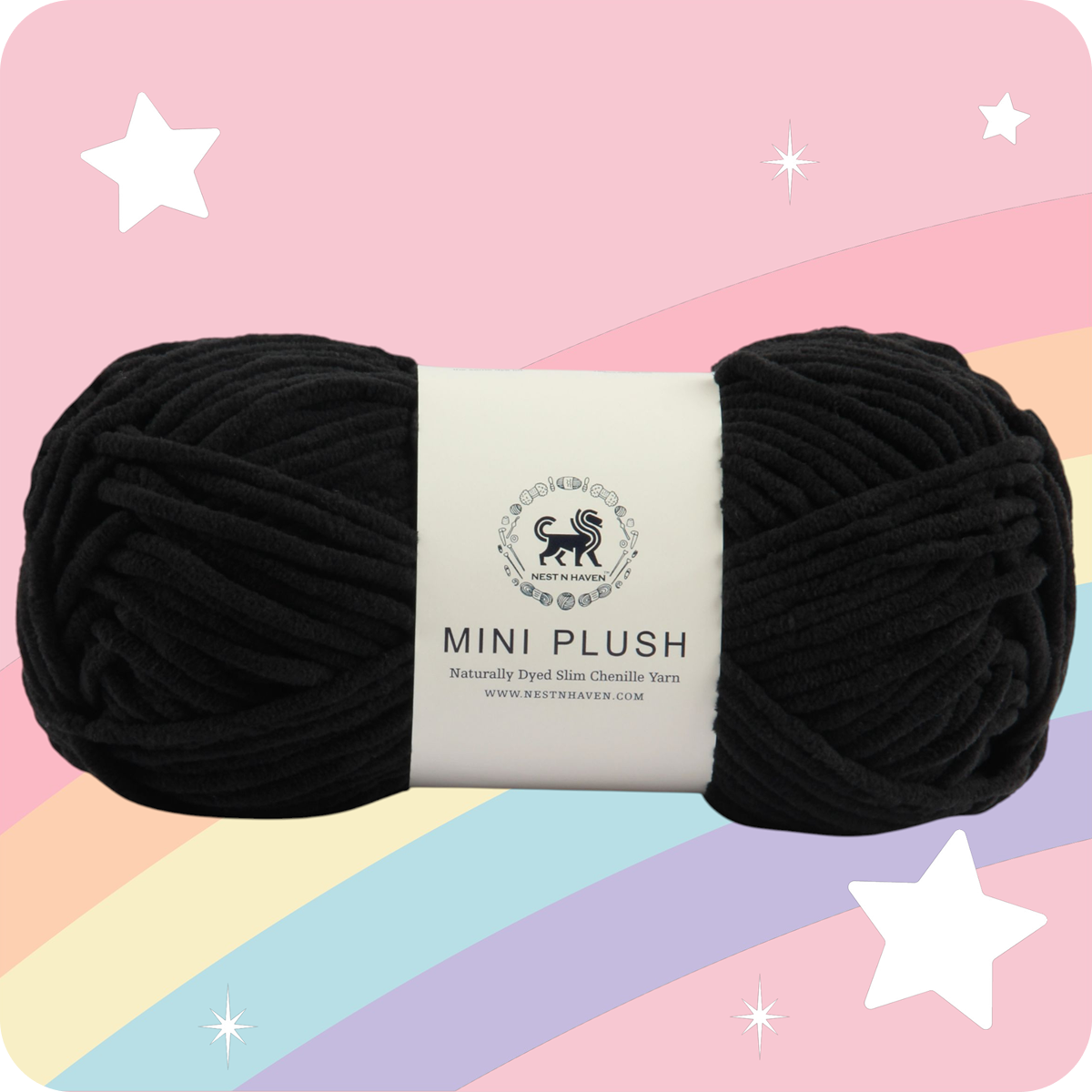 MINI Plush Chenille Yarn (100 gram) - Black