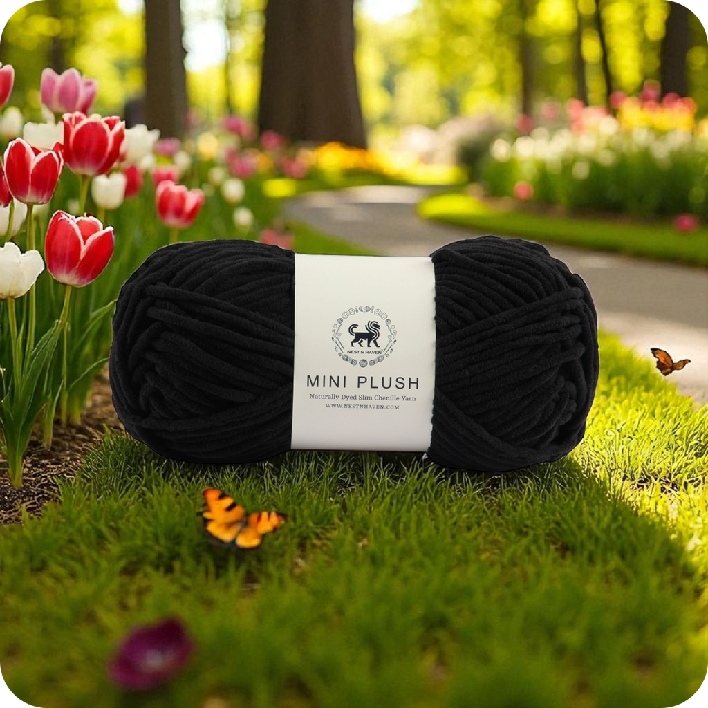 MINI Plush Chenille Yarn (100 gram) - Black