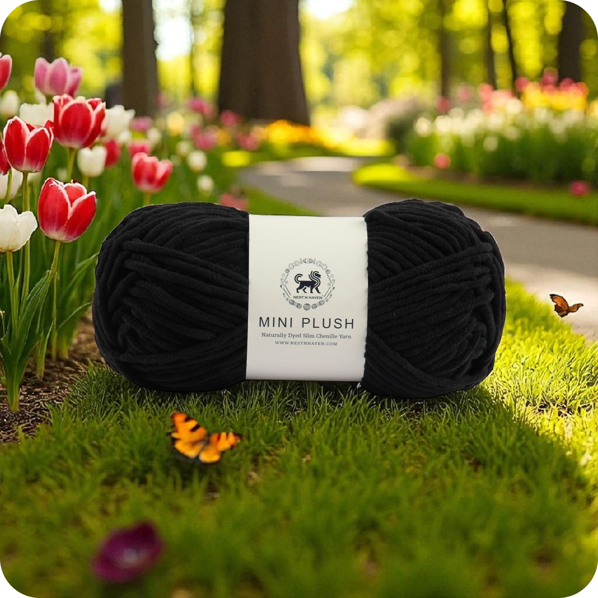 MINI Plush Chenille Yarn (100 gram) - Black