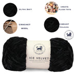 Ice Velvet Yarn, Chenille Supersoft Hand Knitting yarn Ball: (100 Gram) Black