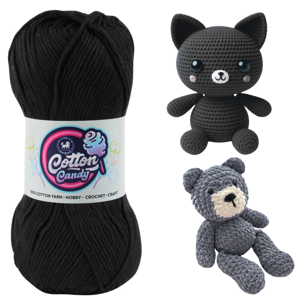 Cotton Candy Cotton Yarn (100 gram) - Black