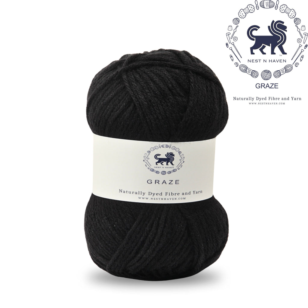 Graze Hand Knitting and Crochet Bulky Yarn (100 gram) - Black