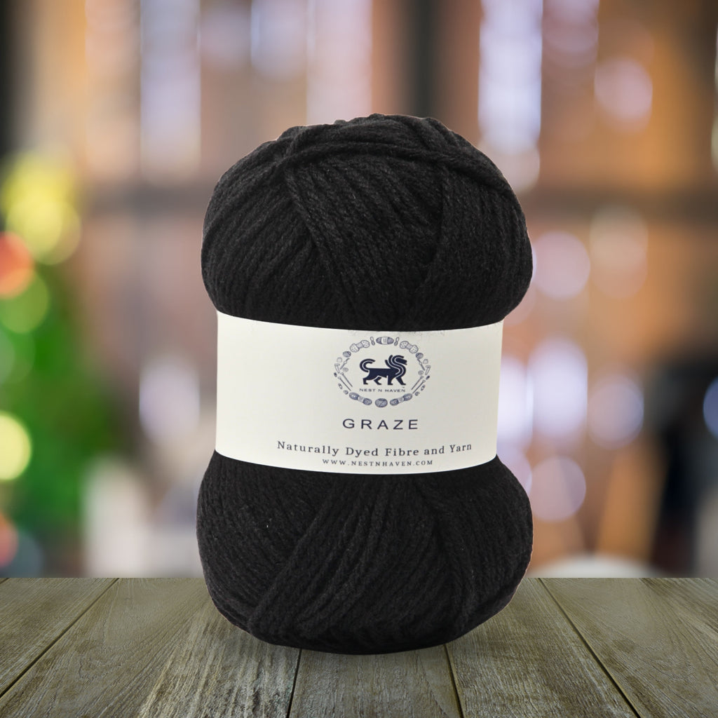Graze Hand Knitting and Crochet Bulky Yarn (100 gram) - Black