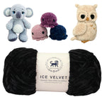Ice Velvet Yarn, Chenille Supersoft Hand Knitting yarn Ball: (100 Gram) Black
