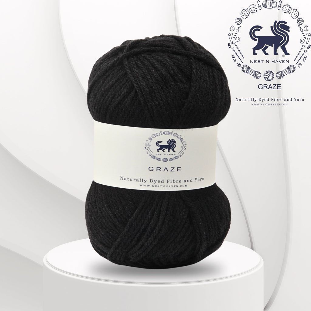 Graze Hand Knitting and Crochet Bulky Yarn (100 gram) - Black