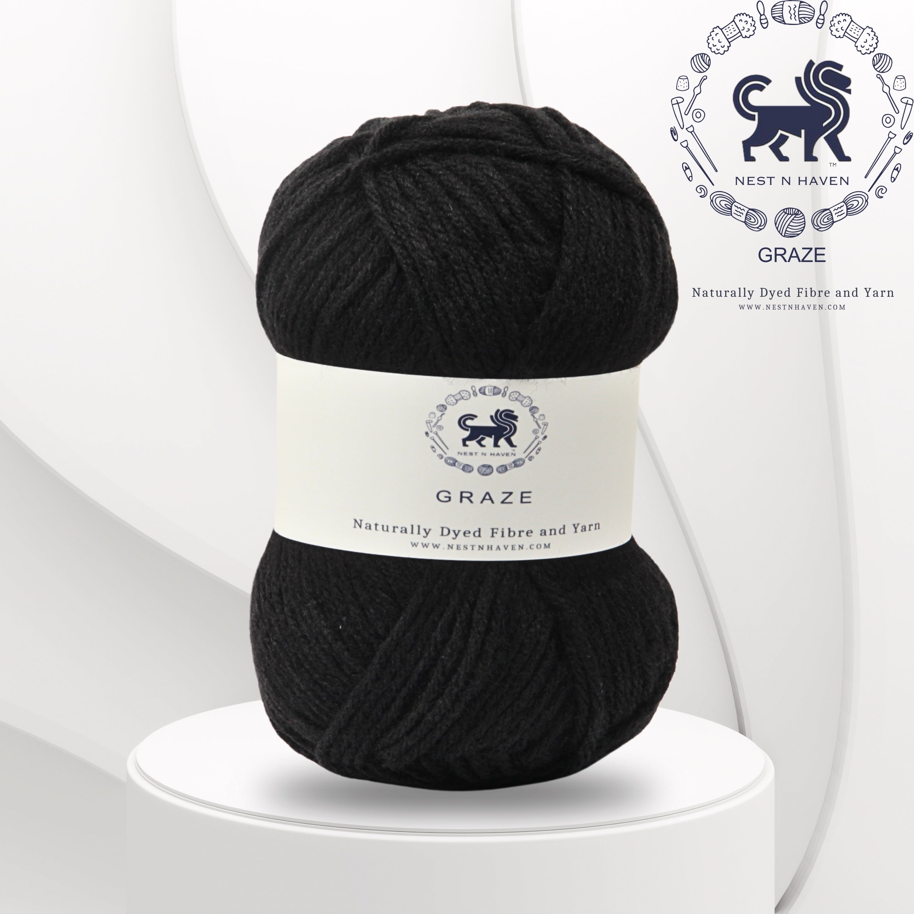 Graze Hand Knitting and Crochet Bulky Yarn (100 gram) - Black