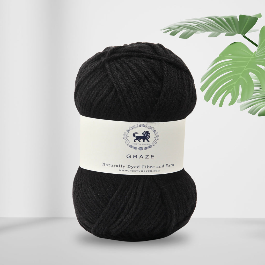 Graze Hand Knitting and Crochet Bulky Yarn (100 gram) - Black
