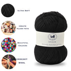 Graze Hand Knitting and Crochet Bulky Yarn (100 gram) - Black