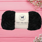 Ice Velvet Yarn, Chenille Supersoft Hand Knitting yarn Ball: (100 Gram) Black