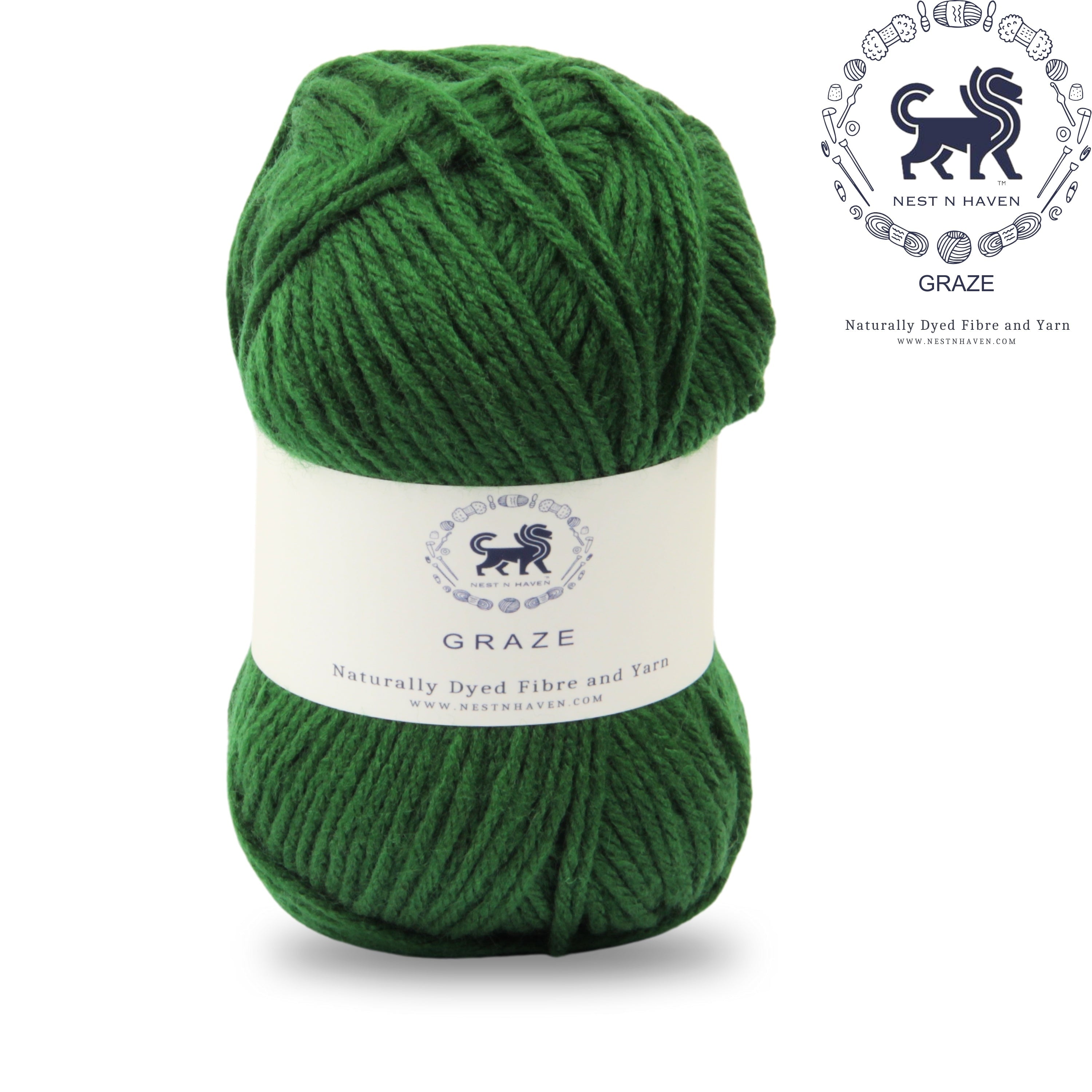 Graze Hand Knitting and Crochet Bulky Yarn (100 gram) - Bottle Green