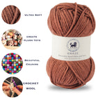 Graze Hand Knitting and Crochet Bulky Yarn (100 gram) - Brown