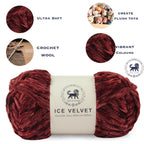 Ice Velvet Yarn, Chenille Supersoft Hand Knitting yarn Ball: (100 Gram) Brown