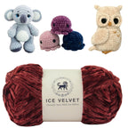 Ice Velvet Yarn, Chenille Supersoft Hand Knitting yarn Ball: (100 Gram) Brown