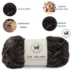 Ice Velvet Yarn, Chenille Supersoft Hand Knitting yarn Ball: (100 Gram) Charcoal