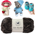 Ice Velvet Yarn, Chenille Supersoft Hand Knitting yarn Ball: (100 Gram) Charcoal