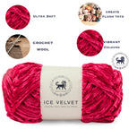 Ice Velvet Yarn, Chenille Supersoft Hand Knitting yarn Ball: (100 Gram) Cherry Pink