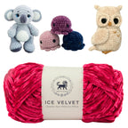 Ice Velvet Yarn, Chenille Supersoft Hand Knitting yarn Ball: (100 Gram) Cherry Pink
