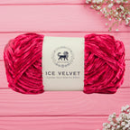 Ice Velvet Yarn, Chenille Supersoft Hand Knitting yarn Ball: (100 Gram) Cherry Pink