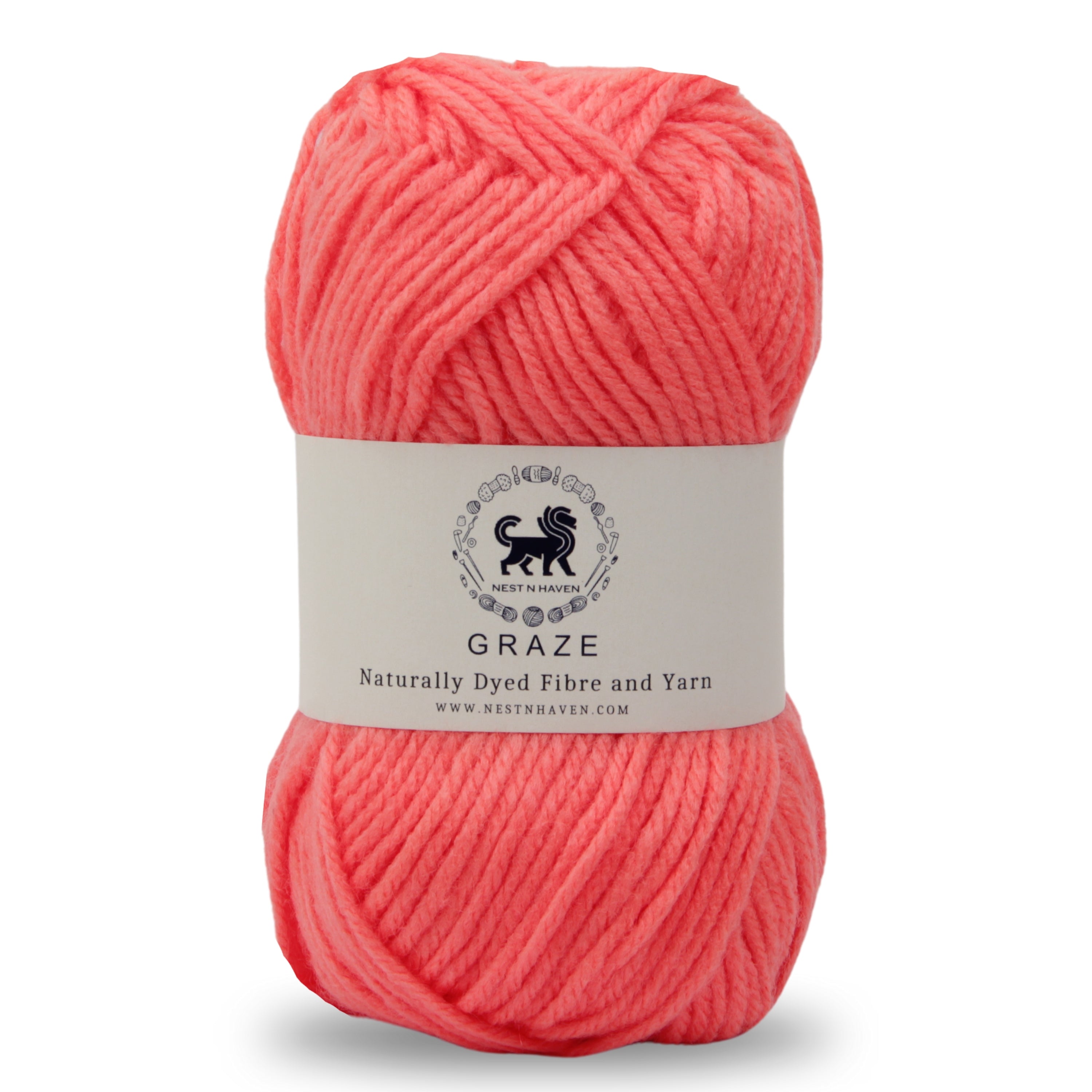 Graze Hand Knitting and Crochet Bulky Yarn (100 gram) - Coral
