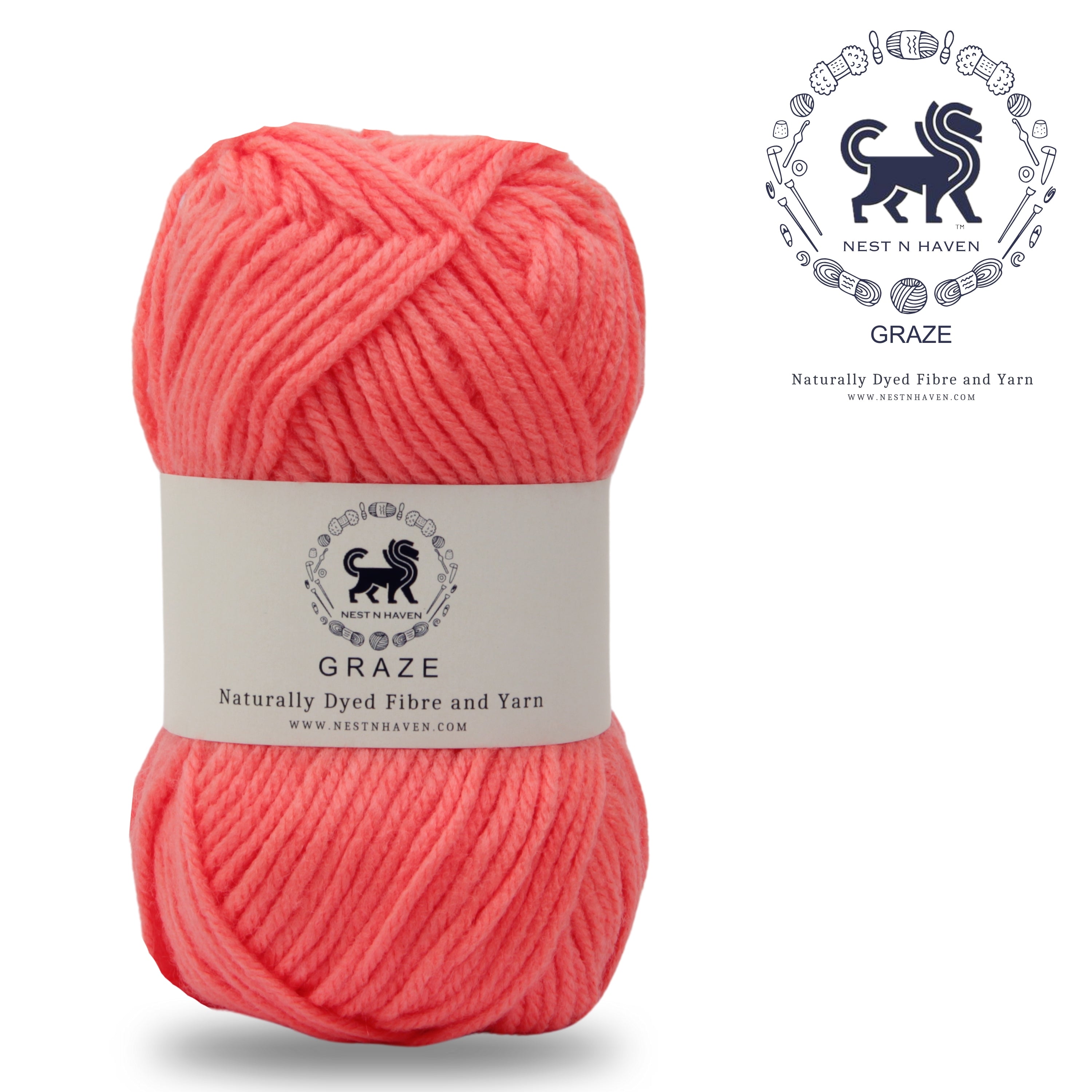 Graze Hand Knitting and Crochet Bulky Yarn (100 gram) - Coral