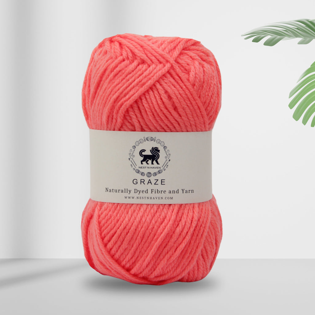 Graze Hand Knitting and Crochet Bulky Yarn (100 gram) - Coral
